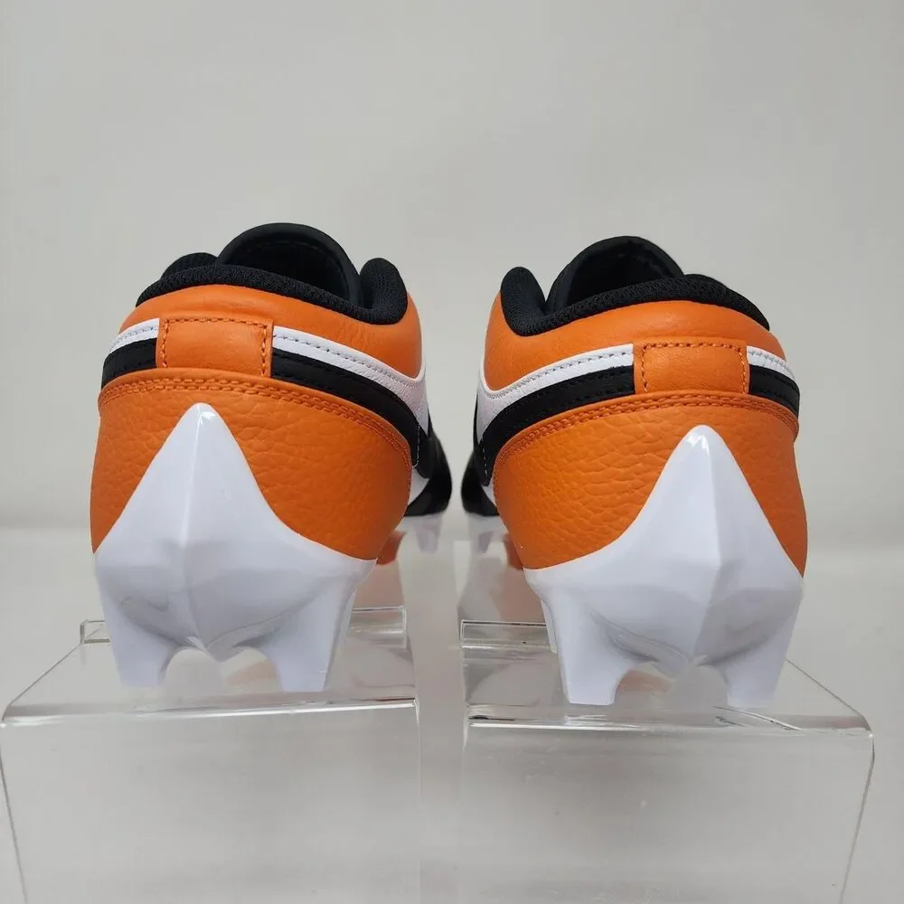 Jordan Football Cleats Shoes Mens 10 Orange Black White Molded Swoosh Logo
